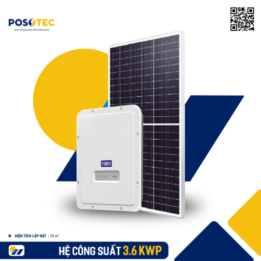 Combo lắp đặt Năng lượng mặt trời - Công suất 3.6KW