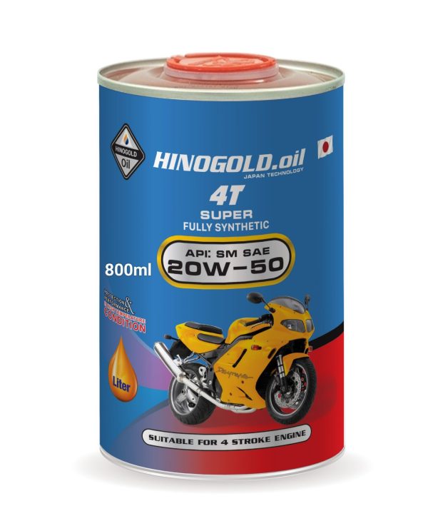 Dầu nhớt chuyên dụng cho xe số HINO.GOLD-OIL 4TSuper :API  SM-SAE 20W50(Lon 800ml) 0.8Lít - Hình ảnh 2