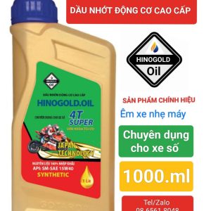 NHỚT CHUYÊN DỤNG CHO XE SỐ HINO.GOLD 4T SUPER/API:SM-SAE:15W40 DUNG TÍCH 1L
