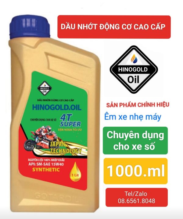 NHỚT CHUYÊN DỤNG CHO XE SỐ HINO.GOLD 4T SUPER/API:SM-SAE:15W40 DUNG TÍCH 1L