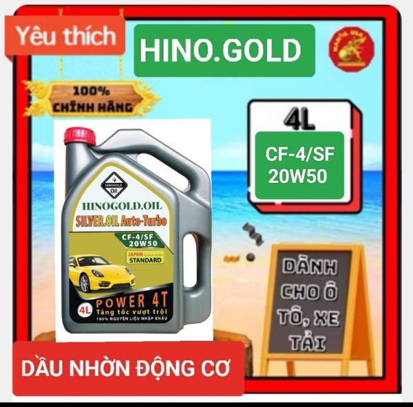 DẦU NHỚT CAO CẤP DÀNH CHO XE Ô TÔ HINO.GOLD/4T- SILVER.OIL Auto-Tubo API: CF-4/SF-SAE 20W50