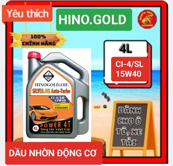 DẦU NHỚT CAO CẤP DÀNH CHO XE HƠI - XE TẢI NHẸ HINO.GOLD/4T SILVER.OIL Auto-Tubo API: CI-4/SL-SAE 15W40