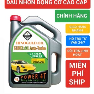 DẦU NHỚT DÀNH CHO XE Ô TÔ HINO.GOLD/4T- SILVER.OIL Auto-Tubo API: CJ-4/SM-SAE 20W50 can 4 Lít