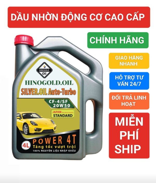 Dầu nhớt động cơ cao cấp cho xe hơi, xe tải nhẹ CF-4/SF 20W50 Can 4 Lít