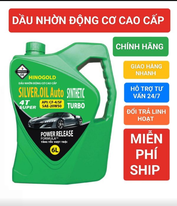 Dầu nhớt động cơ cao cấp cho xe hơi, xe tải nhẹ CF-4/SF 20W50 Can 6 Lít