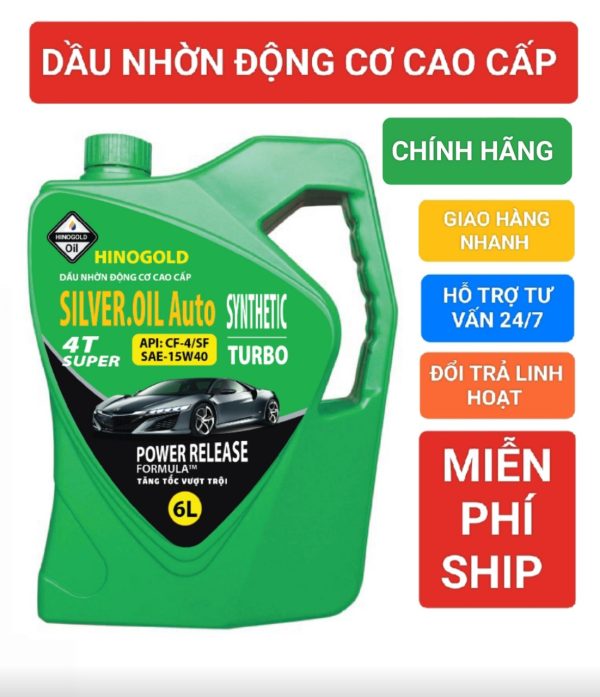 Dầu nhớt động cơ cao cấp cho xe hơi, xe tải nhẹ CF-4/SF 15W40 Can 6 Lít