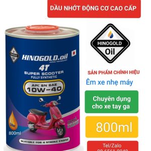 HINO.GOLD 4T Super SCOOTER /API: SN-SAE10W40 Thể tích 0,8 lít loại lon thiếc- xe ga