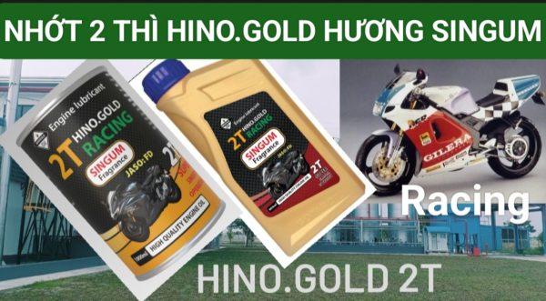 Nhớt thơm hai thì HINO.GOLD Racing 2T Hương SINGUM loại 0.8 lít bình nhựa