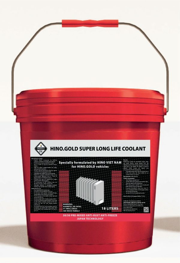 Nước Làm Mát Động Cơ HINO.GOLD Super Long life coolant dung tích xô 18 lít (nước màu đỏ)